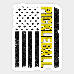 American Flag US 4th Of July Pickleball Funny Pickleball Sticker